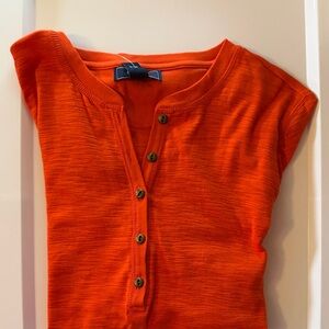 Women’s chaps orange long sleeve henley
